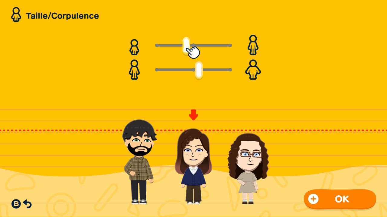 Tomodachi Life : Une vie de rêve - Editeur de tailles