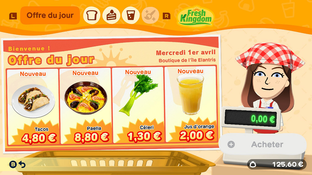 Tomodachi Life : Une vie de rêve - Magasin de nourriture