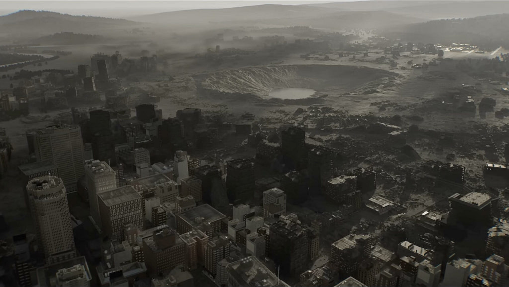 Raccoon City vue de haut