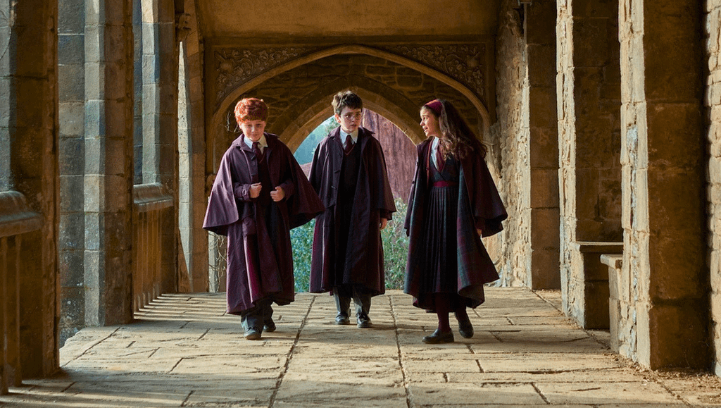 Le trio en tenues de Poudlard